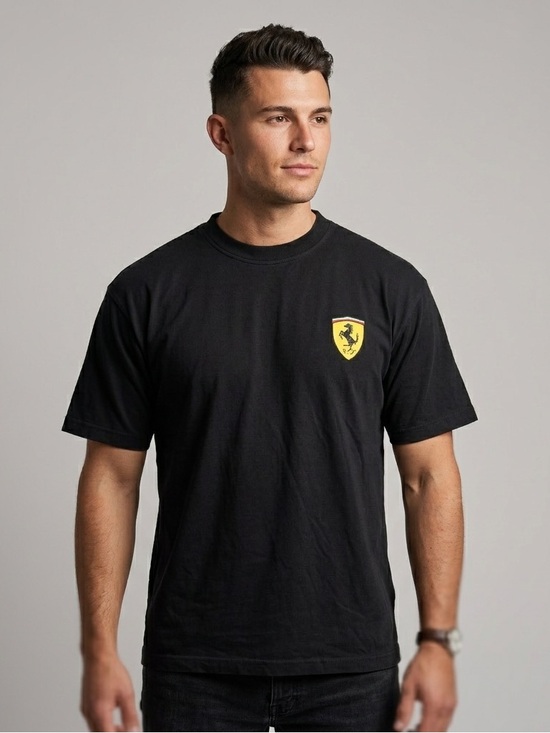 Authentic Men’s Ferrari Official Product Shield Logo Black Graphic T-Shirt XXL